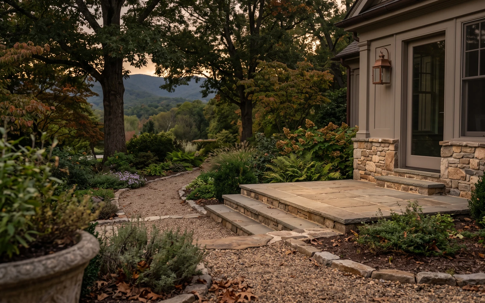 Generated Roanoke hardscape planning concept showing the property relationships useful for a future review
