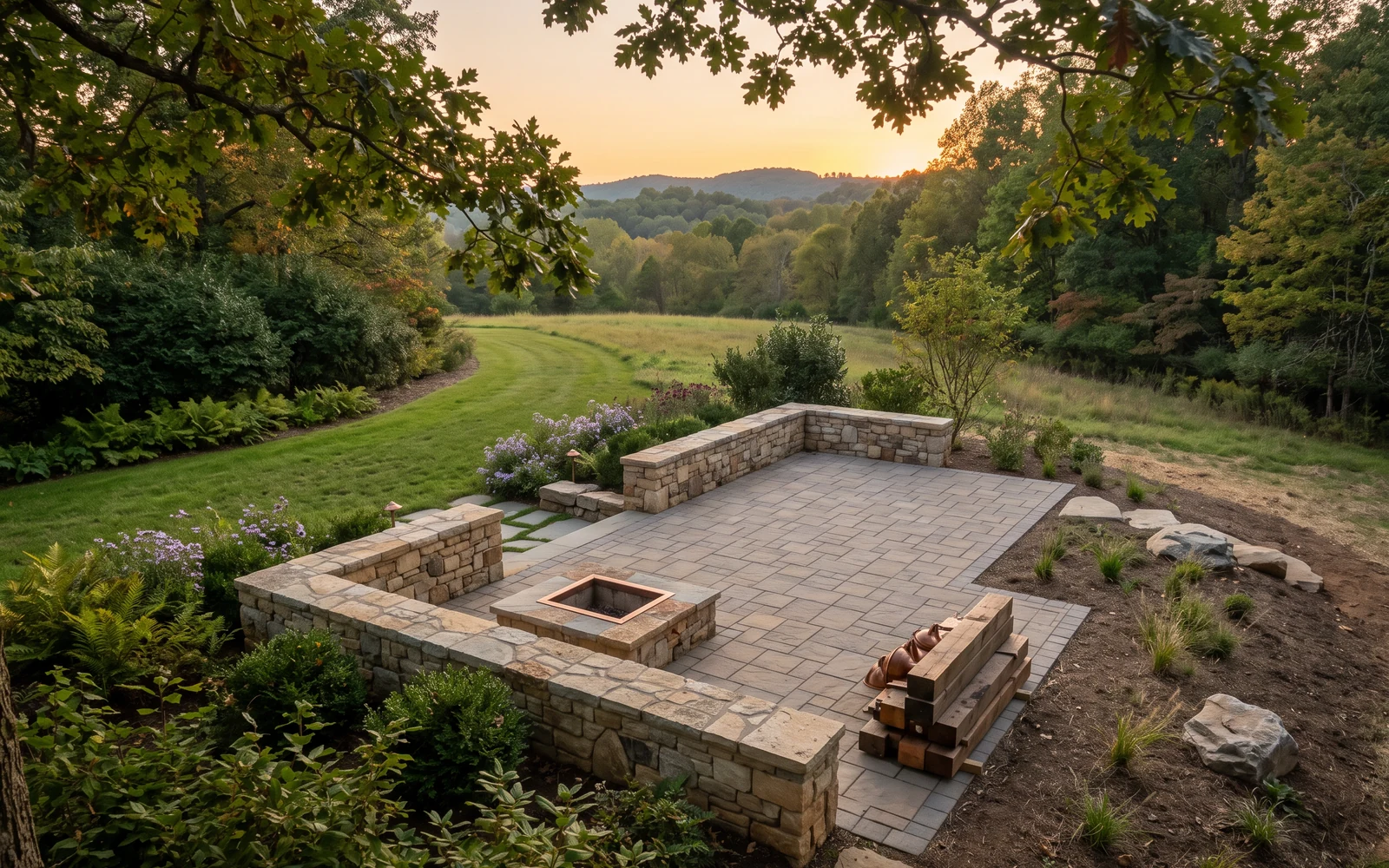 Generated Roanoke hardscape planning concept showing the fourth project-planning emphasis
